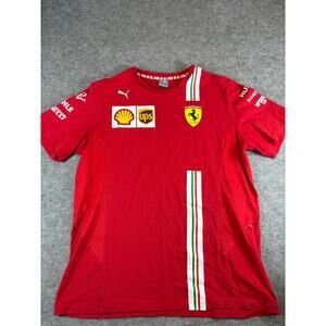 Puma Official Scuderia Ferrari F1 Team T Shirt Mens XL Red Ups Shell Rayban